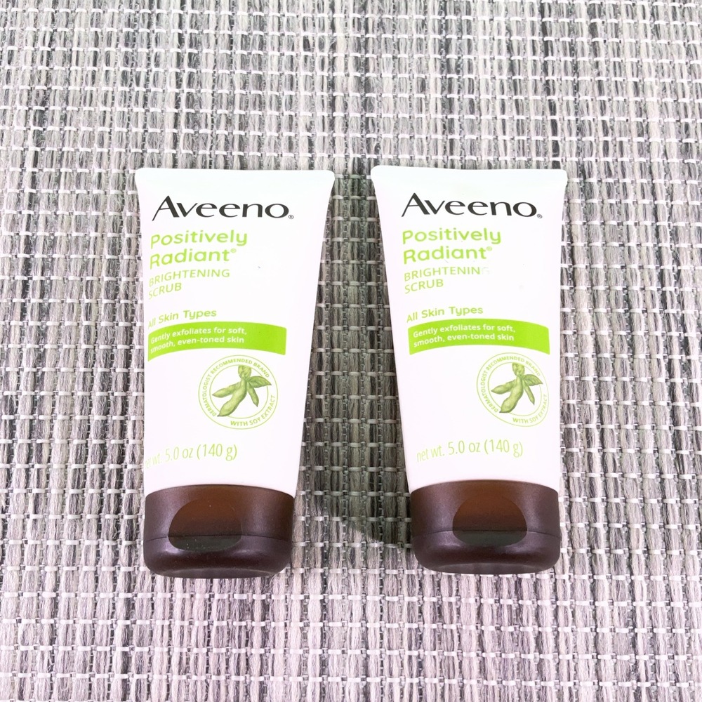 2 Pack Aveeno Positively Radiant Skin Brightening Scrub All Skin Types 5oz